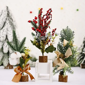 Mini Božično Drevo Bor Cvet Art DIY Božični Okraski Za Dom Božič Okras Božič 2020 Novo Leto Odlikovanja - 