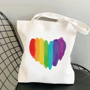 Lgbt nakupovalno vrečko bombažno torbico shopping bolsa varovanec bolso vrečko za večkratno uporabo tkanine tkanine ecobag sac toile - 