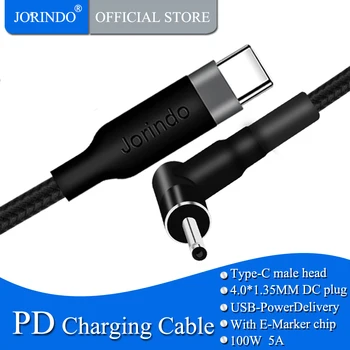 JORINDO Tip-C, da DC4.0*1.35 MM dual moški vtič Napajanje prilagaja 100W hitro kabel za polnjenje,Za Asus prenosnik，5A - 