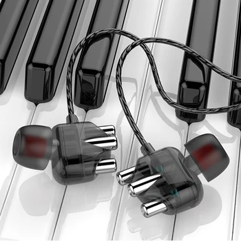 2pcs Žične Slušalke quad-core zvok Slušalke za V Uho Pregleden Čepkov Nano zvočnik 5D Stereo Hi-fi Slušalke z Mikrofonom - 