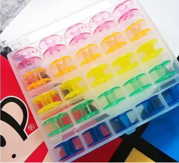 25Pcs Pisane Plastične Prazno Vretena Stroja Tuljave Primeru Skladiščenja Škatle za Šivalni Stroj nakupovanje - 