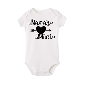 Newborn Baby Fantje Dekleta Mama je Mini Print Romper Dojenčka Kratkimi Rokavi Jumpsuit Malčka, Moda, Smešne Obleke Obleke - 