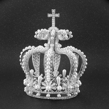 Evropski stil letnik Baročno srebrno/zlati Nosorogovo krono za Poročne glavo Ornament - 