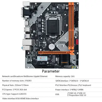 Huananzhi B75 Desktop Motherboard LGA1155 za i3 i5, i7 PROCESOR Podpira ddr3 Pomnilnik - 