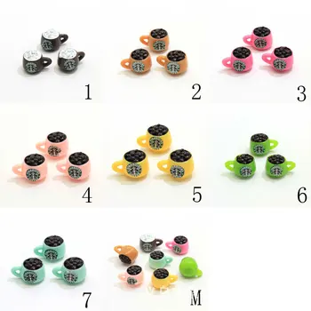 10Pcs Miniaturni 3D Kawaii Skodelico Kave Smolo Chrysoprase DIY Nakit Obrti Dekoracijo Telefon Keychain Uhan Pribor: 16*21*14 mm - 