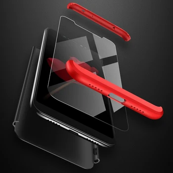 Za Xiaomi Redmi Opomba 6 Pro Primeru 360-Stopinjski Celotno Telo, Kritje Velja Za Xiaomi Redmi Opomba 6: Pro Hybrid Shockproof Primeru + Steklo Film - 