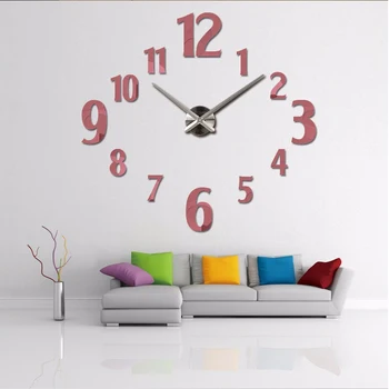 3d velike stenske ure doma dekor quartz diy steno watch ure Domači dnevni sobi, okras kuhinji dekor - 