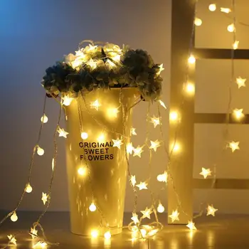 2m Luči Led Trakovi Z 20 Akril Osvetlitev Star Oblikovan LED Pravljice Niz Luči Počitnice Božično zabavo, Poroko DIY Dekoracijo - 