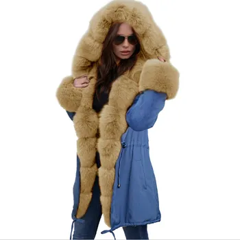 2019 Pozimi Debele dolgimi rokavi jakno s kapuco dolgo priložnostne zimski plašč z bombažem oblazinjeni klobuk za ženske - 