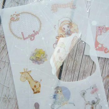 6 Listov Malo Princesa Design Washi Papir, Nalepke, Kot Scrapbooking DIY Darilo Pakiranje Dekoracijo Oznako - 