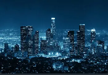 Mesto skyline Los Angeles Stavb Noč kulise Visoke kakovosti Računalnik tiskanje steno foto studio ozadju - 