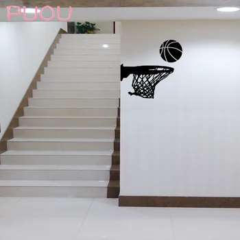 Ustvarjalne Košarkarski obroč Stenske Nalepke, dnevna soba dekoracijo za dom umetnosti nalepke PVC Izmenljive šport Steno robu Nalepke - 