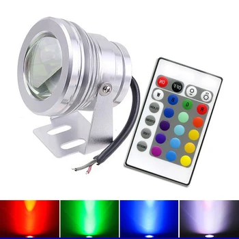 4pcs 10W RGB IP68 Podvodne LED Luči, Vodnjak, Bazen Lučka 24Key IR Daljinski upravljalnik 16 Spremembe Barve vodoodporna LED Krajine Lučka - 