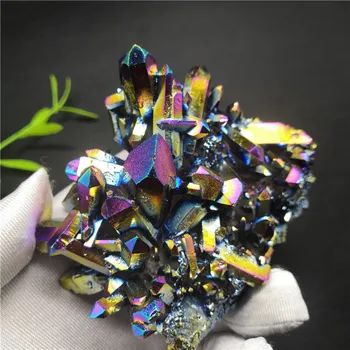 Lepo!Naravni Quartz Crystal Mavrica Gruče gemstone Titana Electroplated Gruče VUG Mineralnih Vzorec Zdravljenja stone139g - 