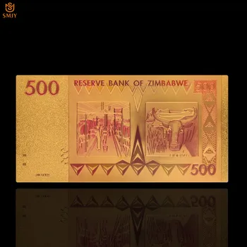 10PCS/Veliko Zimbabve Valuti Papir 500 Dolarjev Denarja v 24k pozlačeni Bankovcev Zbirk In Počitnice Darila - 