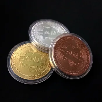 Pozlačeni Bitcoin Kovanec Zbirateljske Art Collection Darilo Fizično spominski Malo BTC Starinsko kopijo Imitacije Design po meri - 