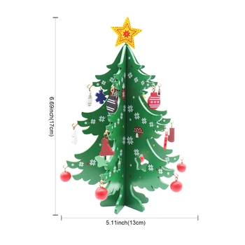 3D DIY Lesene Božično Drevo Ornament Obesek Tabela Namizno Dekoracijo Za Otroke Darilo Božič, Novo Leto Stranka Ponudbe - 