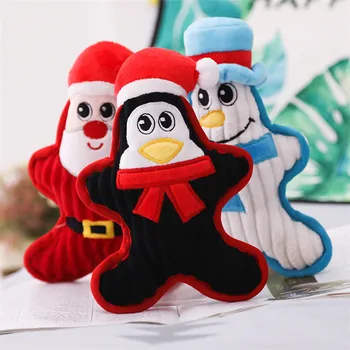 1PC Santa Claus Pingvin Snežaka Pet Molars Zob Lutka BB Imenuje Pet Božično Igrača za Sondirne Plišastih Ugriz-odporne Igrače za Hišne živali Orodja - 