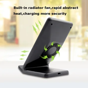 10W Qi Hiter Brezžični Polnilnik Stojalo Ploščica s Vgrajen Hladilni Ventilator za iPhone X/8/8 Plus Samsung S9/S9 Plus/S8/S8 Plus/S7/S7 Rob - 
