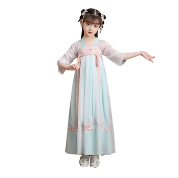 Tradicionalno Kitajsko Obleko Kostume Hanfu Za Dekleta Starih Retro Tang Novo Leto Bo Ustrezala Ples Cheongsam Kimono Malčka Krpo - 