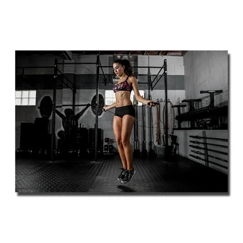 Seksi Dekleta Fitnes Vadbo, Fitnes, Bodybuilding Motivacijski Plakat, Umetniške Grafike Svile Platno Za Stenske Slike Soba Dekoracijo-04 - 