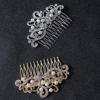 Crystal pearl vaja poročne las glavnik Nevesto glavo-dekoracijo zlitine poroko opremo trgovina - 