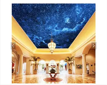 3D fotografije za ozadje po meri, 3d strop ozadje freske modro Nebo, ponoči sanje dnevna soba stropne freske 3d dnevno sobo ozadje - 