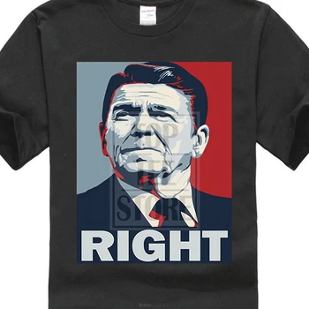 Mladi Okrogle Ovratnik Meri moška Posadka Vratu Kratkimi Rokavi Moški Predsednik Ronald Reagan Pravico Upam, da Plakat Majica s kratkimi rokavi - 