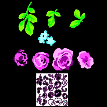 Lepe rože in listi za rezanje Umre kovinski kalup dekoracijo clipping papir trgovina rezalno rezilo udarec dobesedno umreti - 