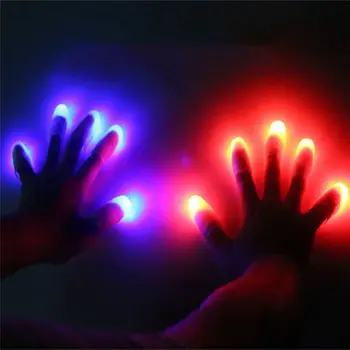 1 Par Smešno Novost LED Svetlobe Utripajoča Prsti Otroci Neverjetno, Fantastično Sijaj Igrače Otrok Svetlobna Darila Dekor Magic Trick Rekviziti - 