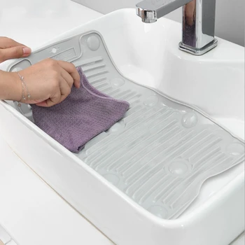 Praktično Pranje Orodja Enostaven za Shranjevanje Gospodinjstvu Prenosni Zložljiva Washboard Mini Non-Slip Pralnica Mat Washboard - 
