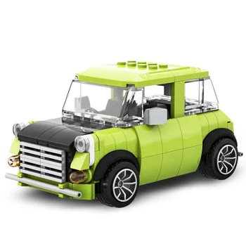 Mr. Bean je Zelena Mini Avto gradniki Slavni Zbor Vozila Opeke Model Otroci DIY Izobraževalne Igrače za Otroke Xmas Darila - 
