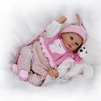 Novo 55 cm Mehke Silikonske Vinil Prerojeni Baby Doll Realne Newborn Baby Dekle Prerojeni Lutke Božič Brithday Darilo Igrajo Hiši Lutka - 