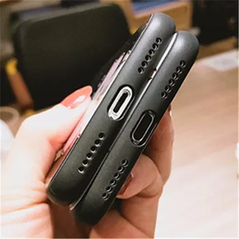 Koreja Primeru za Iphone 11 Pro Max XR IphoneXS Max Ip7 8Plus 6s Tpu Silikon Črn Telefon Primeru, Celotno Zaščitno Anti Knock Nazaj Pokrov - 