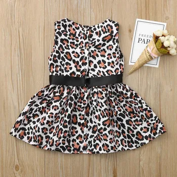 Poletje Moda Otroci Baby Girl Obleke Leopard Tiskanja brez Rokavov Princesa Obleko Priložnostne Obleke платье для девочки Sundress - 