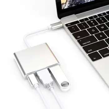 USB-C HDMI 3 v 1 Kabel Pretvornik Za Apple Macbook USB 3.1 Strele 3 Tip C Stikalo Za HDMI 4K Hub Kabel 1080P - 