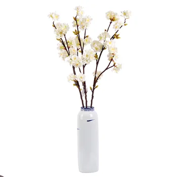Model 4 Vilice Češnjev Cvet Surove Svile Imitacije Cvetovi Češnje Cvetlični Aranžma Šopek Nastavite Snemanje Ravne - 
