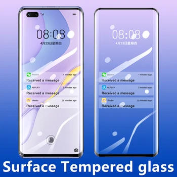 Črna Ukrivljen Polno kritje Kaljeno Steklo Za Huawei Nova 7 Pro screen protector Za Huawei Nova 7 Pro Spredaj Film - 