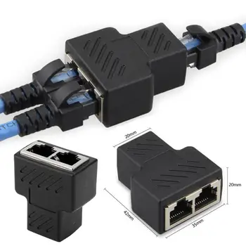 20pcs 1 Do 2 Načina RJ45 LAN Ethernet Omrežja Kabel, Ženski Konektor Adapter Za Prenosnik Razširitvene Postaje Omrežja Razširitev - 