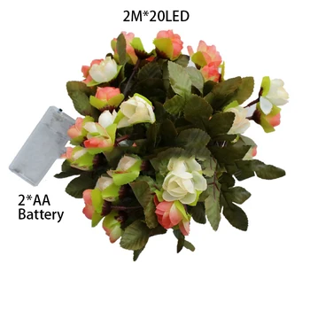 2M 20 Led cvetnih listov garland baterije delujejo Baker LED pravljice niz lučke za božična poroka dekoracija stranka dogodek - 