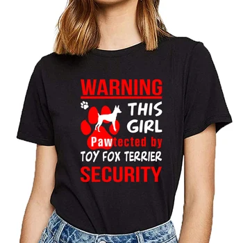 Vrhovi Majica s kratkimi rokavi Ženske, toy fox terier Osnovna Črna Bombaž Tshirt Ženske - 