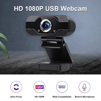 Video Konference, v Živo Pretakanje Spletna Kamera z Mikrofonom 1080P HD USB Webcam Široki Video Delo Doma Dodatki - 