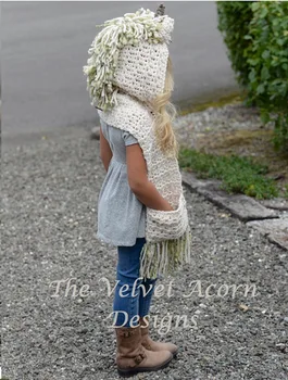 Baby Dekleta Risanka Samorog Rog Hooded Ogrinjala Rese Šal Design Ogrinjala Nov Modni Otroke Božič Outerwears za 1,5-2 kg#4658 - 
