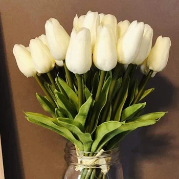 30 Kos Umetno Cvetje Tulipani Pravi Pritisnite Ponaredek Cvetje Ureditev Šopek za Domačo Pisarno svate, Dekoracijo - 