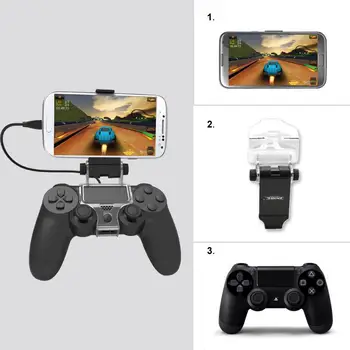 Smart Ročaj Posnetek Mobilni Mobilni Telefon Clamp Nosilec OTG Kabel za Playstation 4 Krmilnik Črno Za Igro PS4 iphone - 