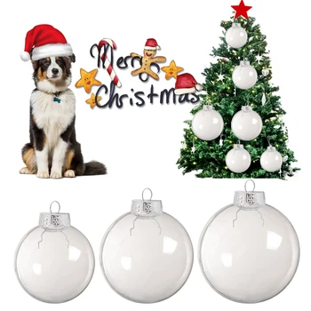 Prozorno Plastično Žogo Baubles Področju Prazne Božično Drevo Ornament Božič - 