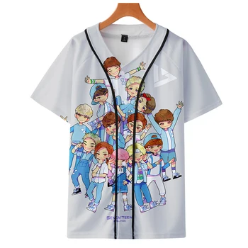 Kpop Bang Trgovine Sedemnajst 3D Tiskanih Baseball T-majice Ženske/Moški Modni Poletje Kratek Rokav Tshirts 2019 Vroče Prodaje Priložnostne Obrabe - 