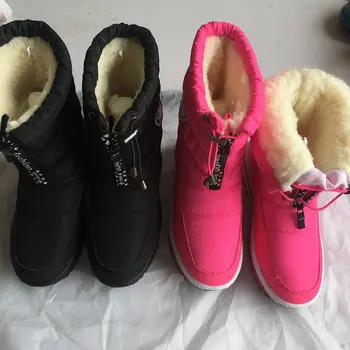 REAVE MAČKA priložnostne sneg škornji klini petah ženske platforma čevlji nepremočljiva navzdol krpo pozimi toplo debel krzno botas mujer 41 - 