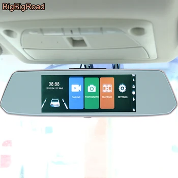 BigBigRoad 7 Palčni Zaslon na Dotik RearView Mirror Avto DVR Video Snemalnik Dash Cam Za Benz, Smart S350 GLA CLK SLK GLS GLE SLC GLK - 