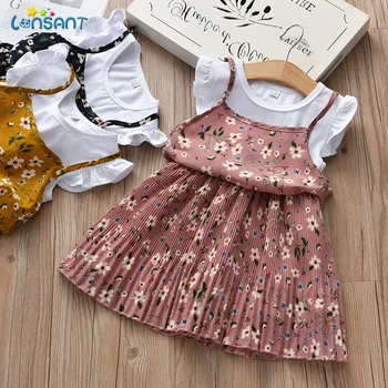 LONSANT 2019 Moda Obleko Za Deklice, otroška Oblačila, Otroci Obleke Baby Dekleta Kopalke Poletje brez Rokavov Princesa Obleko N30 - 